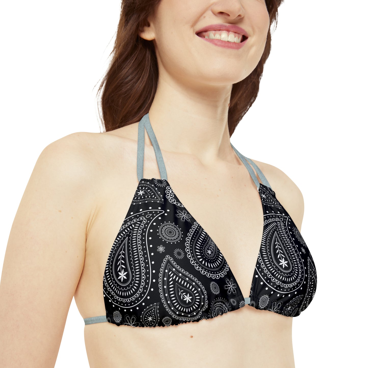 Paisley Black #2 - Strappy Bikini Set (AOP)