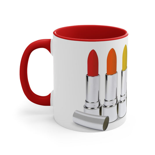 Lip Stick Rainbow - Accent Coffee Mug, 11oz