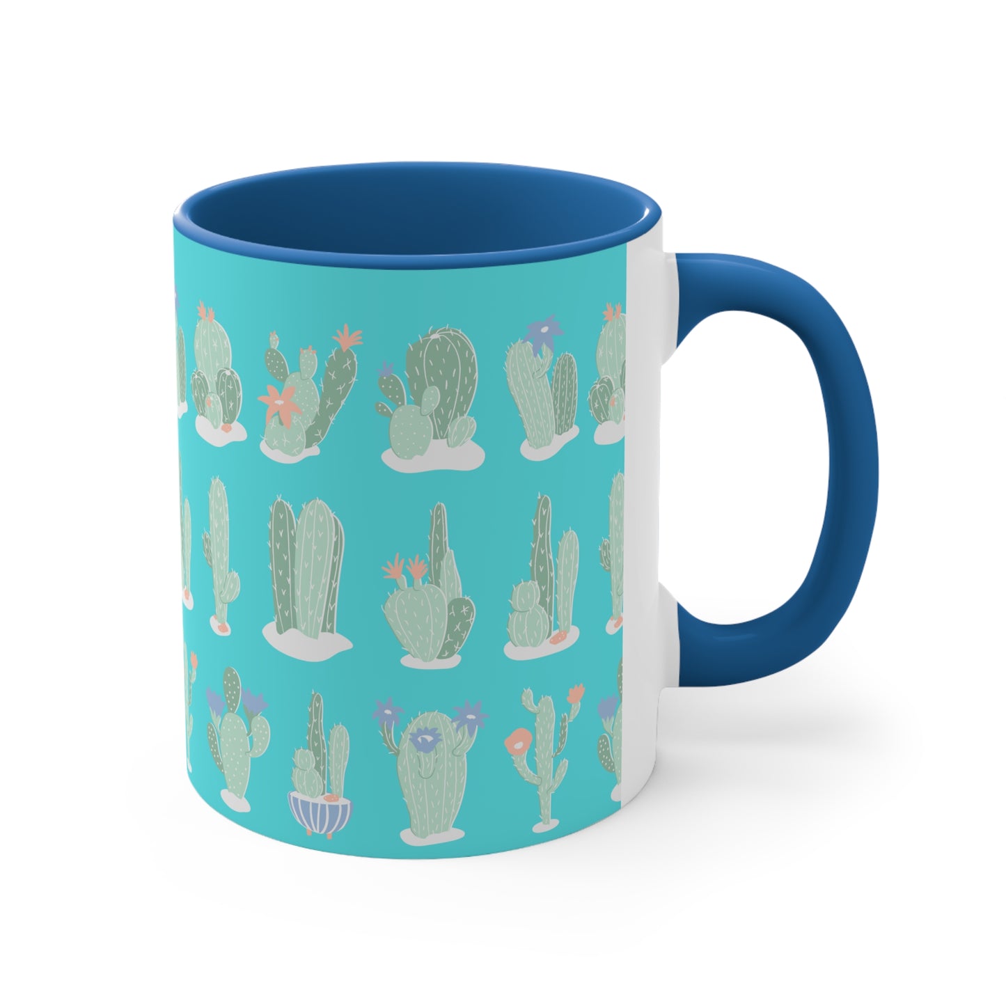 Cactus Cacti Pastel soft colors  - Accent Coffee Mug, 11oz