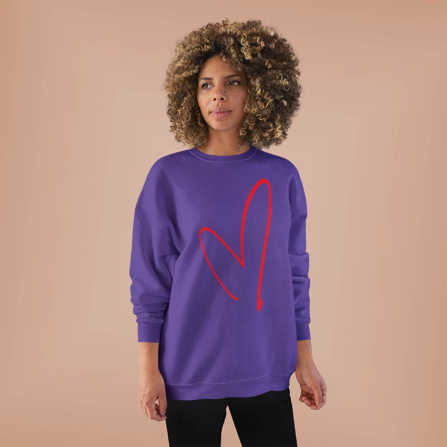 Big Heart Valentines Day - Unisex EcoSmart® Crewneck Sweatshirt