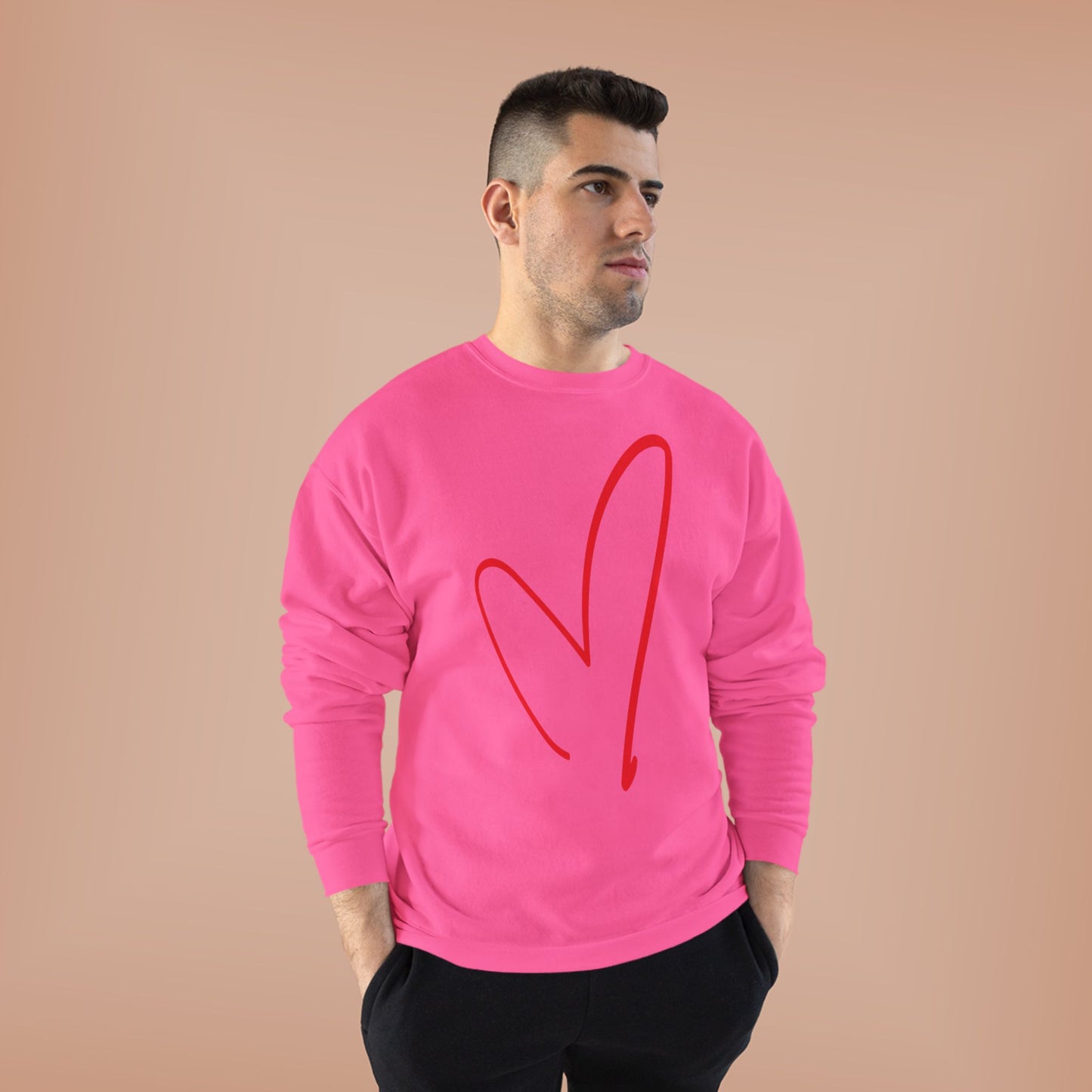 Big Heart Valentines Day - Unisex EcoSmart® Crewneck Sweatshirt