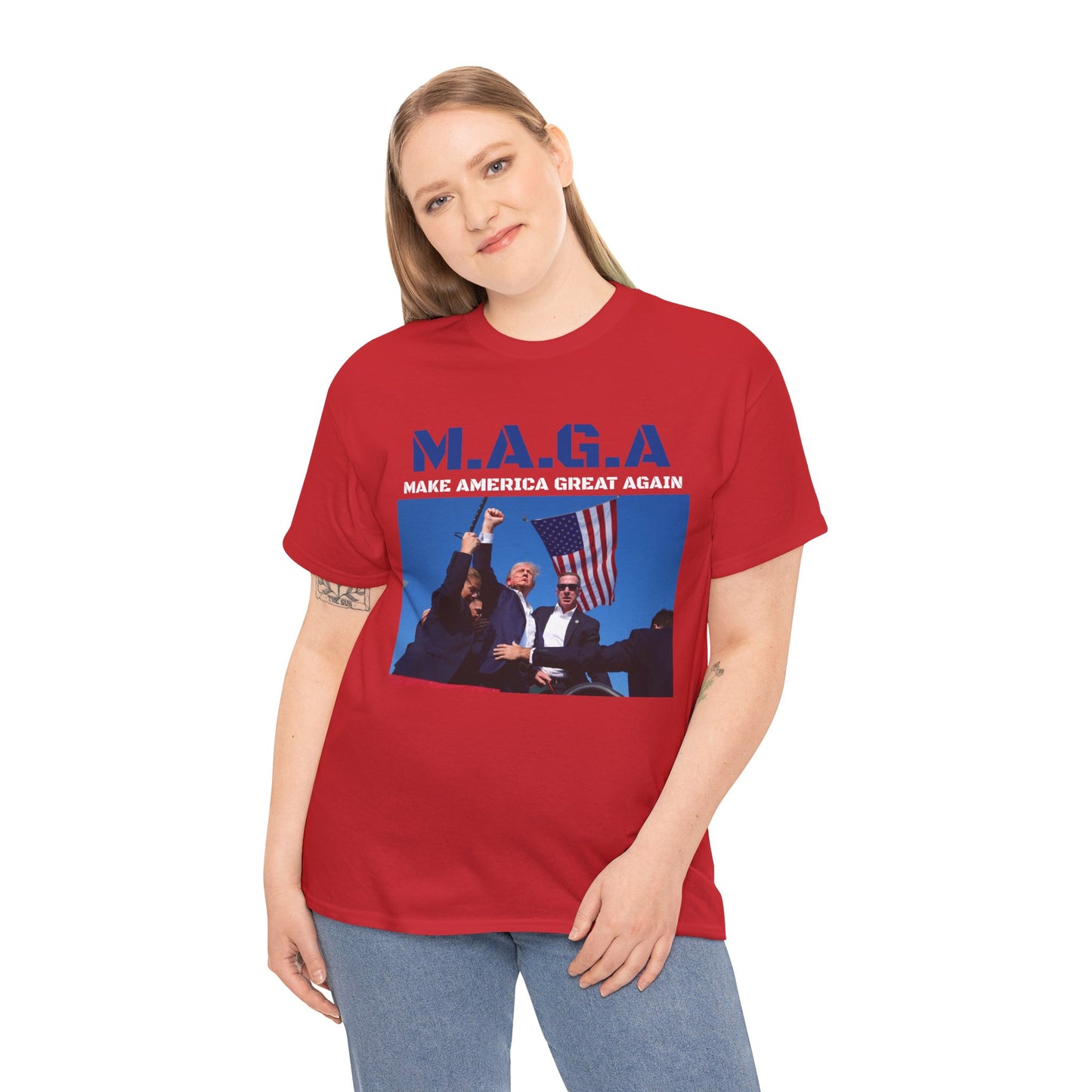 Trump 2024 - Make America Great Again (Shot Explicit Version) Unisex Heavy Cotton Tee