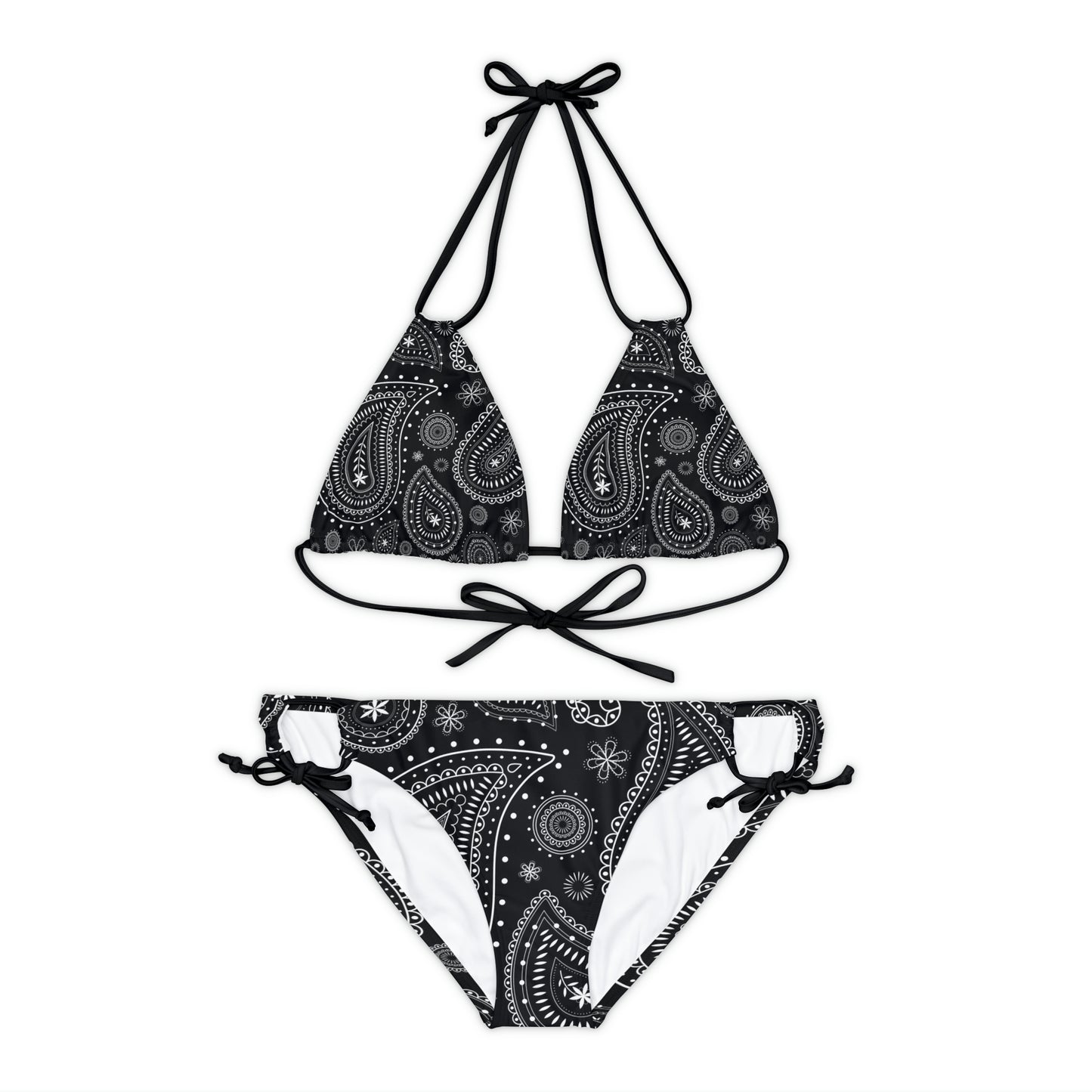 Paisley Black #2 - Strappy Bikini Set (AOP)