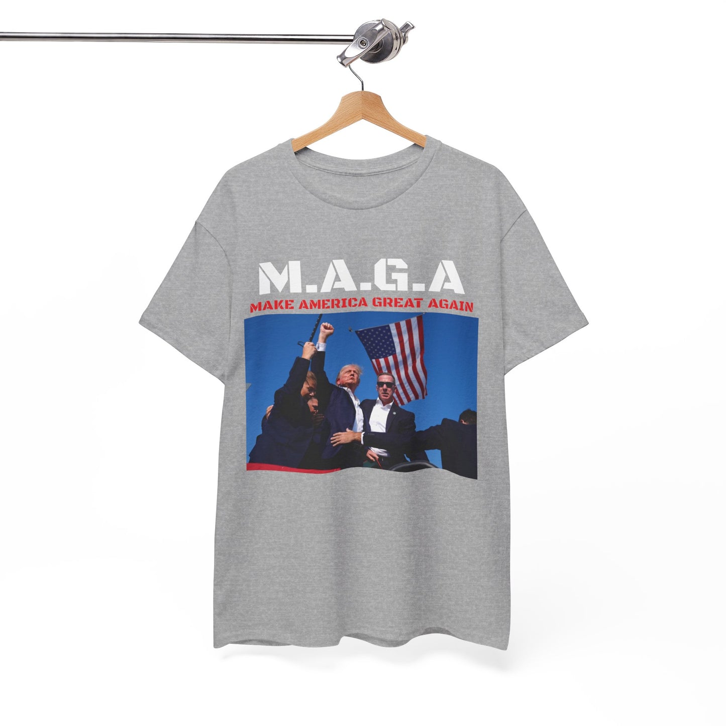 Trump 2024 - Make America Great Again (Shot Explicit Version) Unisex Heavy Cotton Tee