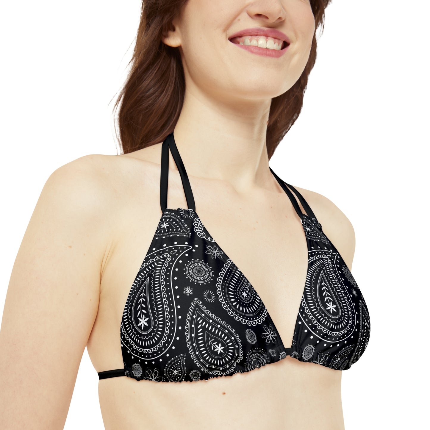 Paisley Black #2 - Strappy Bikini Set (AOP)