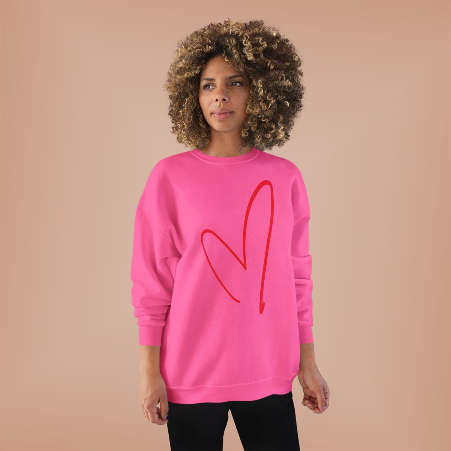 Big Heart Valentines Day - Unisex EcoSmart® Crewneck Sweatshirt