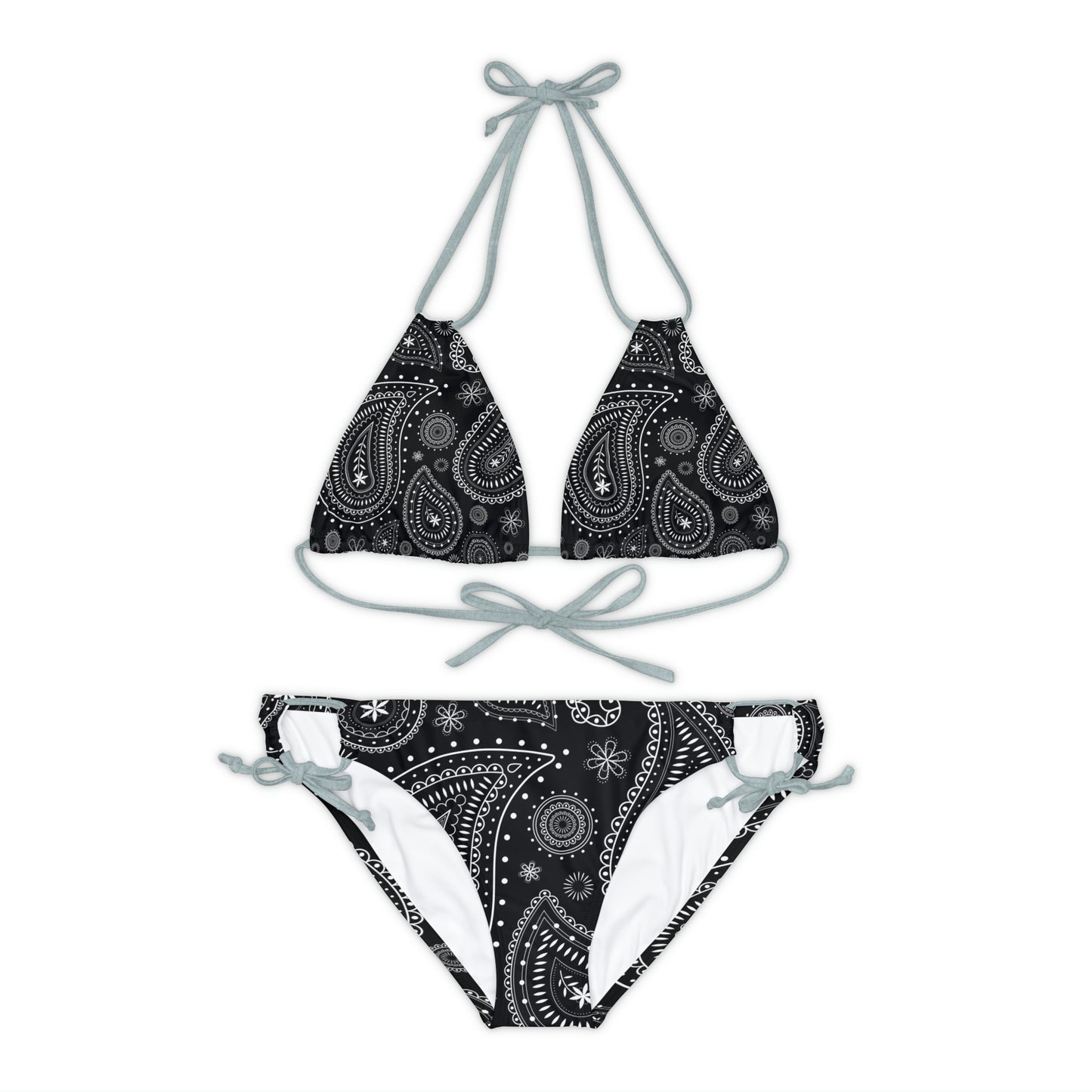 Paisley Black #2 - Strappy Bikini Set (AOP)