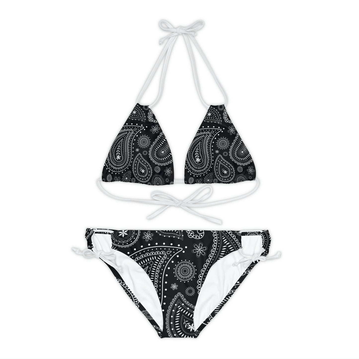 Paisley Black #2 - Strappy Bikini Set (AOP)