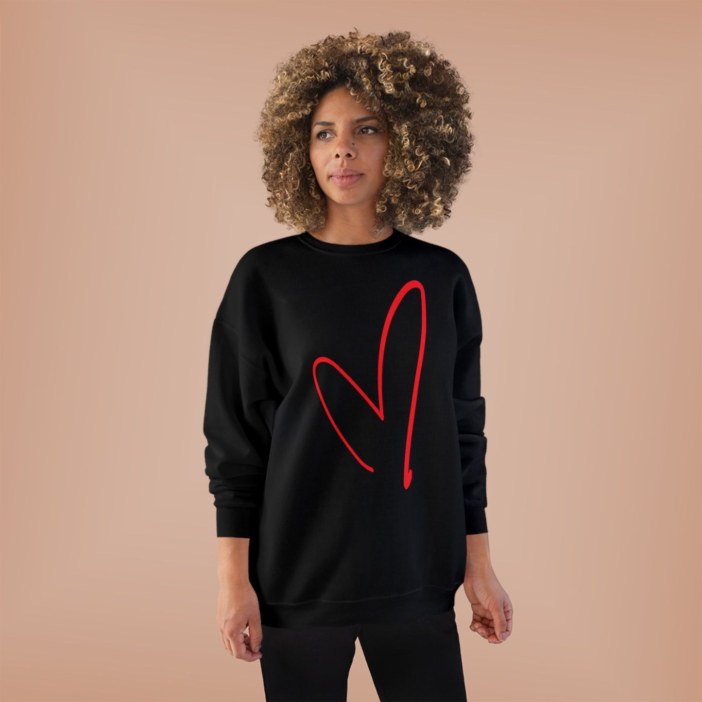 Big Heart Valentines Day - Unisex EcoSmart® Crewneck Sweatshirt