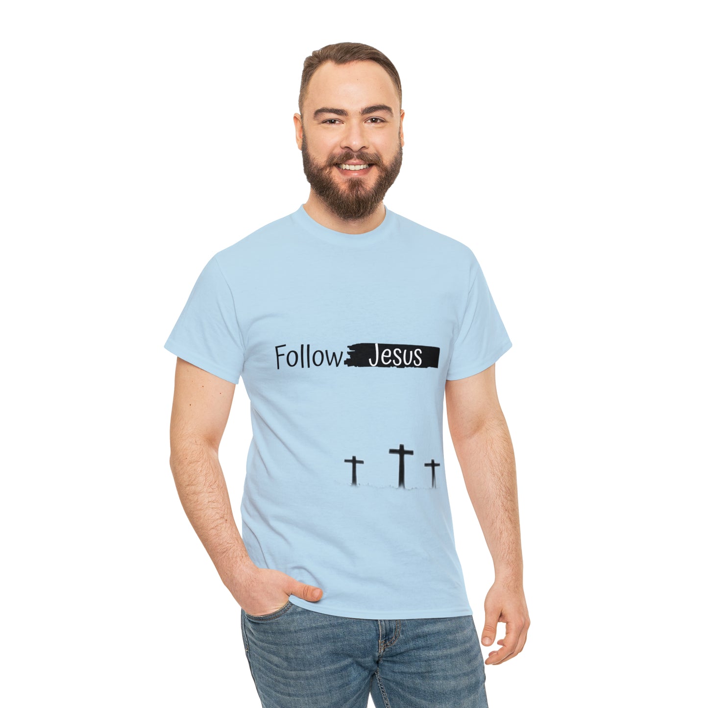 Follow Jesus01 Christian tshirt - Unisex Heavy Cotton Tee