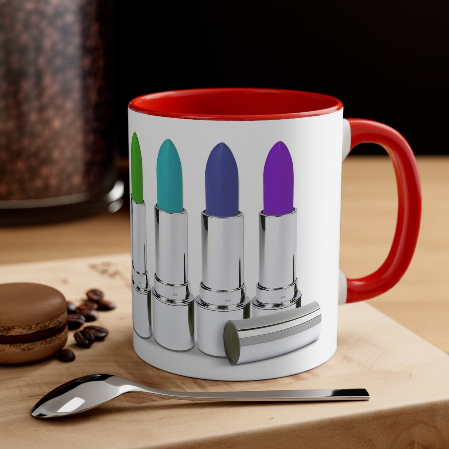 Lip Stick Rainbow - Accent Coffee Mug, 11oz